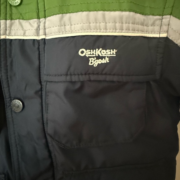 OshKosh B'gosh Kids Green and Navy Puffer Jacket - Picture 3 of 8